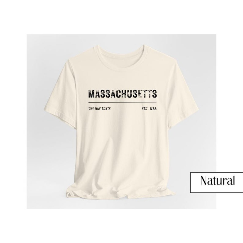 Massachusetts T-Shirt The Bay State Est. 88 Rustic Minimalist